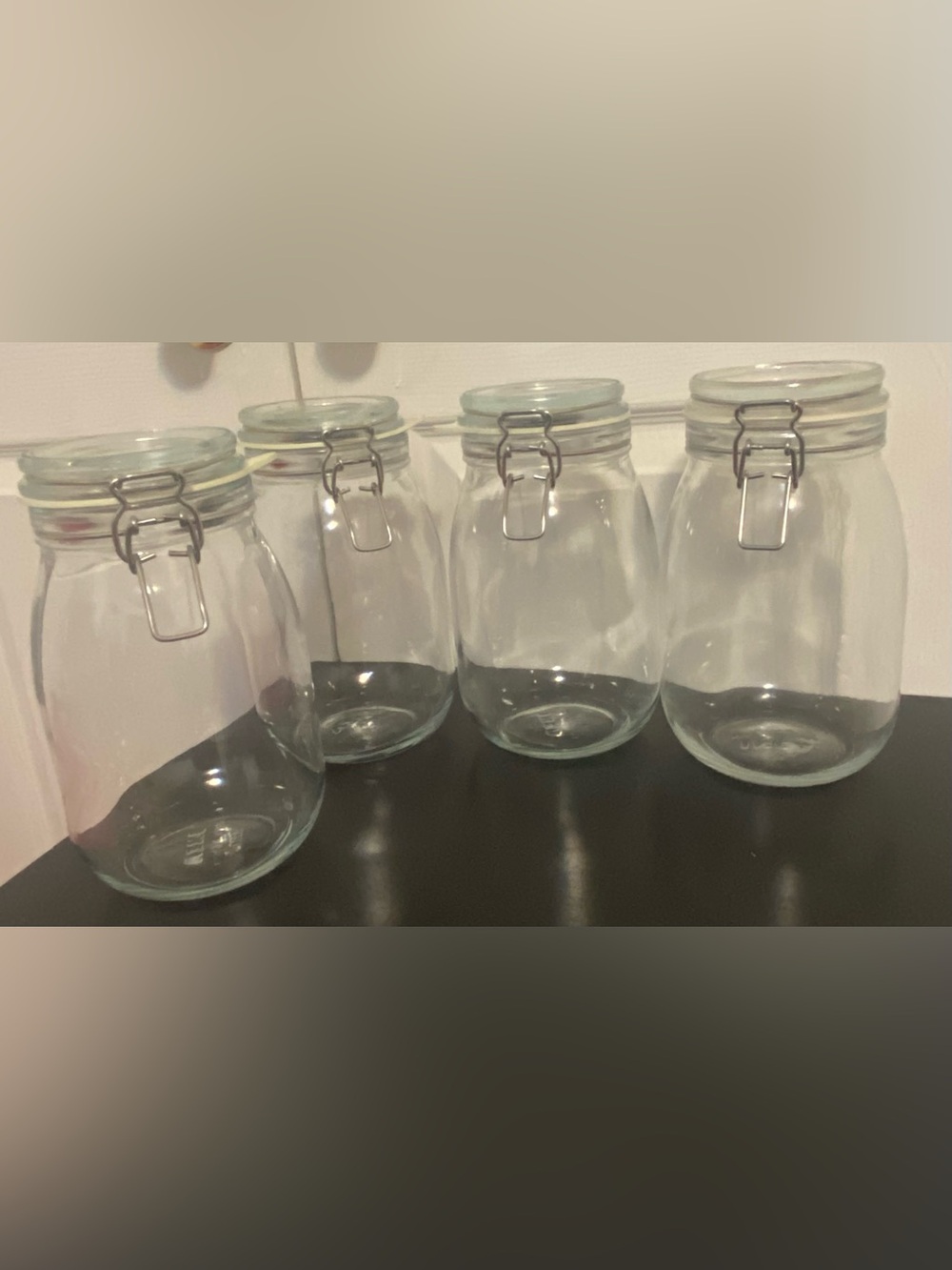 Four glass jars from IKEA